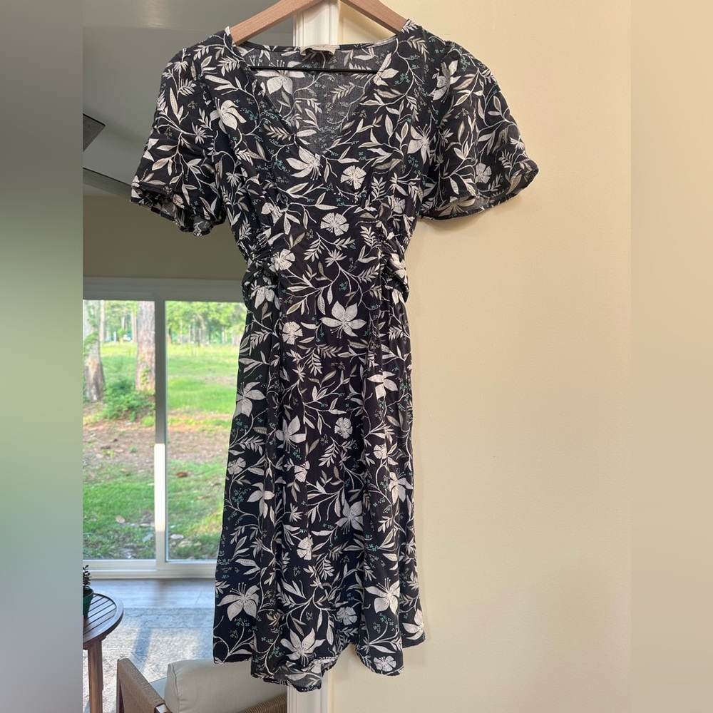 LOFT Blue and White Mini Floral Sundress